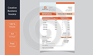Minimalist Business Invoice  Business invoice form template  price invoices