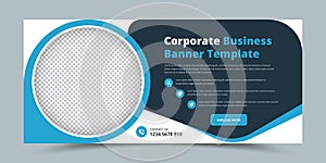 Minimalist business promotional social media and web ads banner template with image placeholder