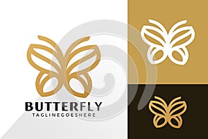 Minimalist Butterfly Line Logo Vector Design, Creative Logos Designs Concept for Template
