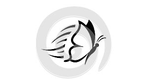 Minimalist butterfly silhouette icon