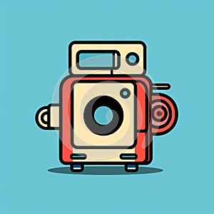 Minimalist Camera Illustration With Vibrant Colors
