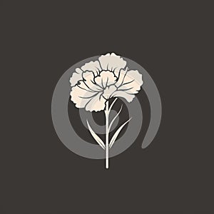 Minimalist Carnation Vector Flower Logo Design