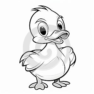 Minimalist Cartoon Duck Coloring Pages For Children