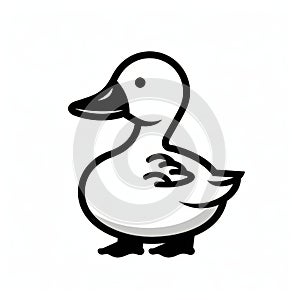 Minimalist Cartoon Duck With Short Legs - Graphic Symbolism And Duckcore Design photo