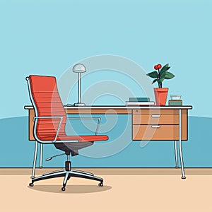 Minimalist Cartoon Office-boys Desk Chair
