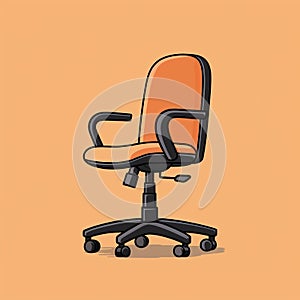Minimalist Cartoon Office Chair Illustration