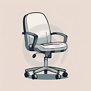 Minimalist Cartoon Office Chair Illustration