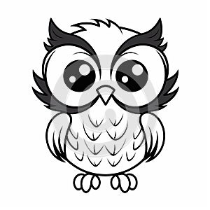 Minimalist Cartoon Owl Coloring Pages For Children