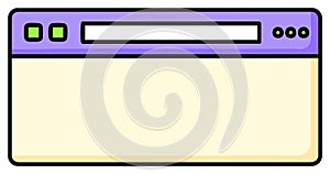 Minimalist Cartoon Web Browser Window Interface Vector