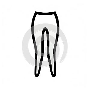 Minimalist Cartooning Legging Symbol On White Background