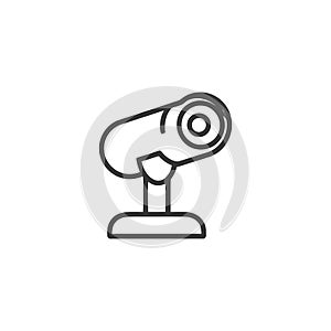 Modern Webcam on Stand: Sleek Line Art Icon