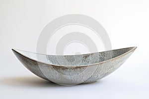 Minimalist ceramic bowl on white background