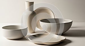 Minimalist Ceramic Tableware and Home Decor Collection in Neutral Tones