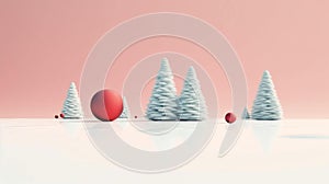Minimalist Christmas Abstract Landscape Background