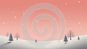 Minimalist Christmas Snow Landscape Background