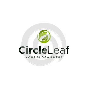 minimalist CircleLeaf leaves plants logo design