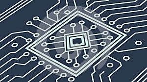 Minimalist Circuit Board: Clean Tech Design Element, vector design Generative AI