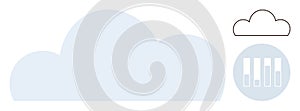 Minimalist Cloud with Data Analytics Icon for Cloud Computing Concepts