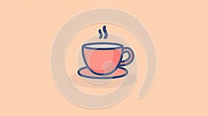 Minimalist Coffee Cup Icon. Generative AI