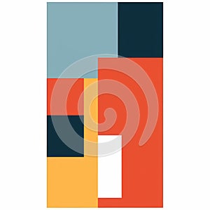 Minimalist Color Palette Poster: Blocks In Red, Orange, And Blue