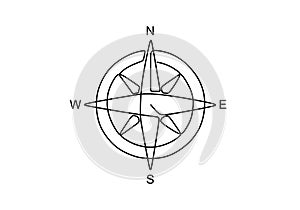 Minimalist compass continuous line drawing vector illustration