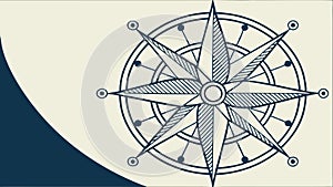 Minimalist Compass Rose Design, vector design Generative AI