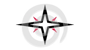 Minimalist Compass Rose Directional Icon, vector design Generative AI