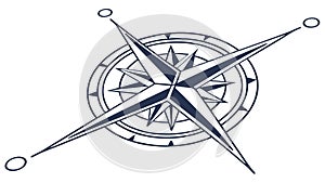Minimalist Compass Rose, Navigation Strategic Direction, vector design Generative AI