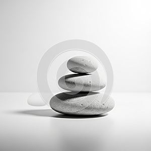 The background is plain white, emphasizing the stones and shadows