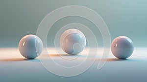 Three Smooth Spheres on a Gradient Background