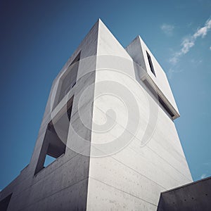 Minimalist Concrete Building with Sharp Angles