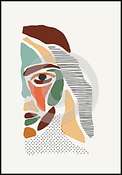 Minimalist contemporary portrait of woman beauty surreal face