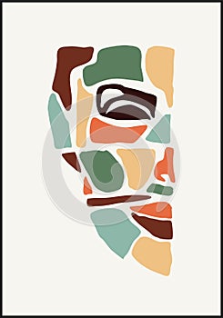 Minimalist contemporary portrait of woman beauty surreal face