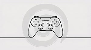 Minimalist Continuous Line Art of a Game Controller