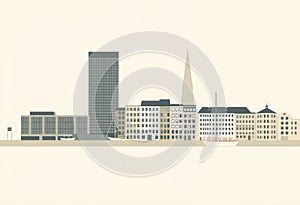 Minimalist Copenhagen A simple minimalist artwork of Copenhagen photo