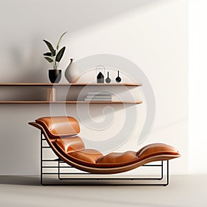 Minimalist Corner Shelf With Bouroullec Lounge Chair photo