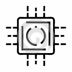 Minimalist CPU Icon for Digital Tech