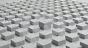 Minimalist cube array focus element concept