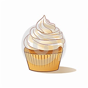 Minimalist Cupcake Illustration With Light And Clean Design