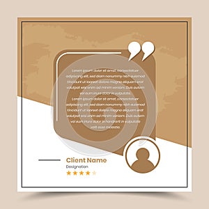 Minimalist customer review and quote presentation social media post banner template design