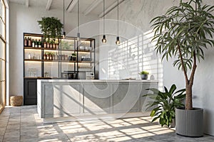 Abstract white background with shadow and sunlight