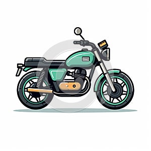 Minimalist 2d Motorcycle Logo - Flat Vector Illustration photo