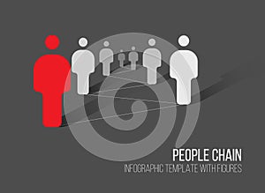 Minimalist 3d people diagram template