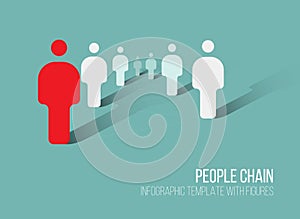 Minimalist 3d people diagram template