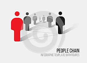 Minimalist 3d people diagram template