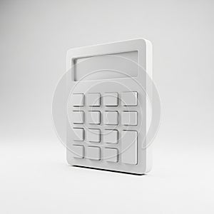 Minimalist 3D Render of a White Calculator with a Blank Screen and Buttons math mathematics