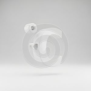 3D White Celsius Symbol with Degree Icon Floating on White Background temperature