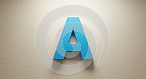 Minimalist 3D A on Wall Background