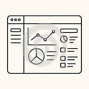 Minimalist Dashboard UI Icon with Analytics â Line Art Vector for Business and Tech