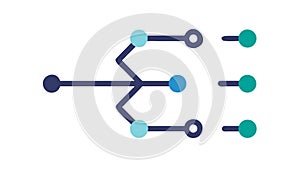Minimalist Data Flow Icon with Interconnected Nodes, vector design Generative AI